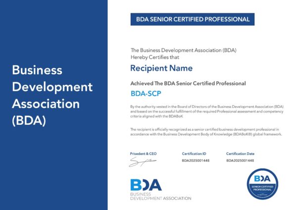 BDA Senior Certified Professional – ‎BDA-SCP